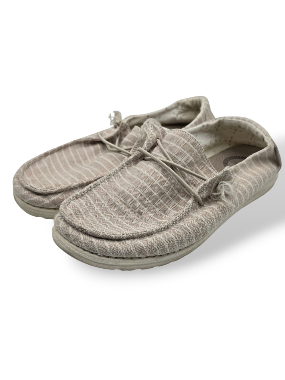 Womens Hey Dude Wendy, Size 8, Tan Striped